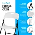 thumbnail image 4 of SSyao Folding Chair, Indoor Outdoor Plastic Commercial Stackable Foldable Guest Chairs for Events Office Wedding Party Picnic Kitchen Dining, 350lb Capacity (White, 4 Pack), 4 of 7