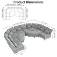 thumbnail image 2 of LLappuil Modular Sectional Sofa, Oversized 10 Seat Modular Sectional Sofa with Storage, 25.6" Deep Seat Chenille Sofa Couch for Living Room Gray, 2 of 8