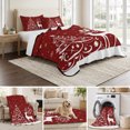 thumbnail image 6 of Quilts Twin XL Size Bedding Set, Red Christmas Lightweight Quilted Comforter, Xmas Tree Elk Snowflake Winter Soft Reversible Bedspread Coverlet with Pillow Covers for All Season, 68" x 98", 6 of 9