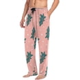 thumbnail image 5 of FREEAMG Men's Pajama Pants with Pockets Sleepwear Lounge Pants Stretch Casual Christmas Trees Pink, 5 of 7
