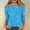 Blue, variant on BLTIBY 2024 Sweatshirts for Women Spring Autumn 3/4 Sleeve Round Neck Printed Pullover Shirts Tops Fashion Casual Loose Lightweight Blue XL