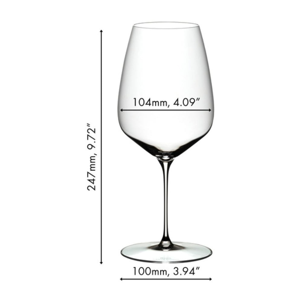 RIEDEL Veloce Cabernet and Merlot Machine-Made Dishwasher-Safe Diamond-Shaped Crystal Glass (4-Pack, Clear)