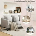 thumbnail image 3 of 80.5" Linen Fabric Sofa Couch for Living Room,3-Seat Contemporary Upholstered Track Arm Sofa Couch with Wood Legs and Throw Pillow,Apartment,Office,Grey, 3 of 8