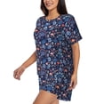 thumbnail image 3 of Womens Pajama Sets With Pocket, stork blue Lounge Sets Short Sleeve Sleepwear PJ Sets for Women, 3 of 6