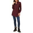 thumbnail image 2 of Unique Bargains Women's Halloween Costume Plaid Asymmetric Open Front Cardigan, 2 of 6