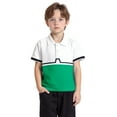 thumbnail image 4 of XUELUO Toddler Boys Athletic Polo Shirts Summer Color Block Lapel Button Down Short Sleeve Casual Gentleman Tops T-Shirts Daily-Wear,Green,3-4 Years, 4 of 4