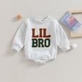 thumbnail image 3 of Okbabeha Toddler Baby Boy Crewneck Sweatshirt Long Sleeve Bubble Romper Sibling Matching Outfits Fall Winter Cute Clothes, 3 of 7