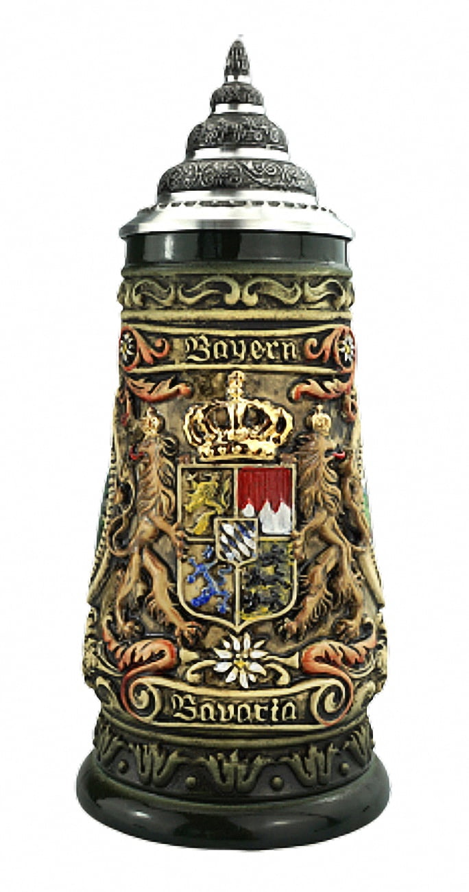 German Beer Stein Bayern Stein 0.4 liter tankard, beer mug, rustic