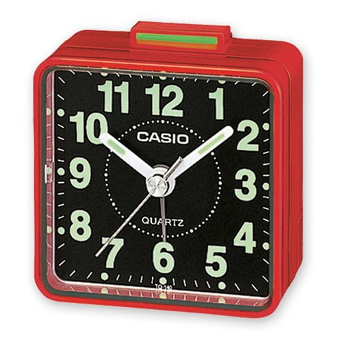 Casio TQ140 Travel Alarm Clock Red Clock Radios