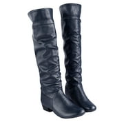 Puntoco Women'S Winter Boots Clearance,Women'S Winter Elegant Knee High Boots Black Brown High Tube Flat Heels Shoes Black