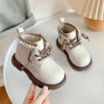 thumbnail image 2 of Girls Girls' Dress ShoesBoots Winter Short Boots Side Zipper Lace Up Cute Design Non Slip Sole Warm Faux Leather Boots For Toddler Little Big Girls School Daily, 2 of 8
