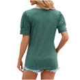 thumbnail image 3 of Summer 2025 Solid Comfy Soft Basic T-Shirts for Women Short Sleeve Round Neck Casual Tops Loose Solid Pullover Tees Green,XL, 3 of 4