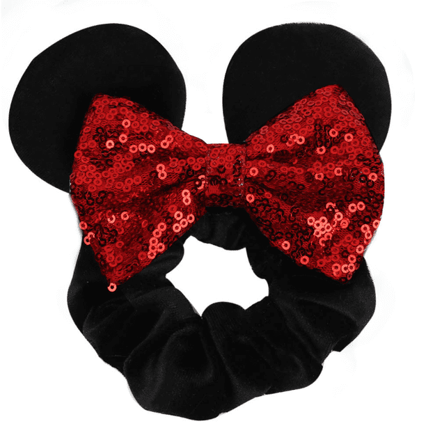 Mickey Ears Minnie Mouse Ears Sequin Scrunchies, 4pcs Sequin 