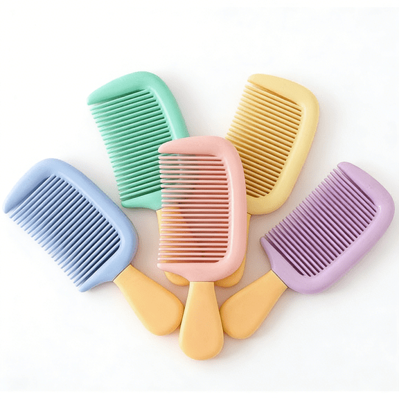 Mini Ice Cream Themed Pocket Comb - Cute Straight & Detangling Hair Comb for Girls, Portable Travel Comb for Purse & School Backpack