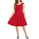 thumbnail image 2 of INSPIRE CHIC Vestido Vintage para Mujeres de los años 50, Escote Redondo, Vestidos de Cóctel de Gran Tamaño, Rojo, 2 of 6