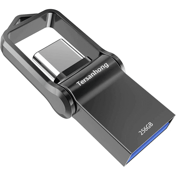 256GB USB Flash Drive,Dual Thumb Drive with USB-A and USB-C,Portable Phone Photo Stick Jump Drive for Android,iPad,Laptops,Tablets