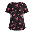 thumbnail image 4 of Valentine's Day Scrub Tops for Women Funny Love Heart Printed V-Neck Medical Shirt Tops Valentine's Day Nursing Uniform Shirts Tops with Pockets, 4 of 4