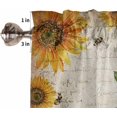 thumbnail image 5 of 3 Piece Sunflower American Country Bee Kitchen Curtains, Tier and Valance Rod Pocket Window Curtains Set Retro Vintage Cafe Curtains for Kitchen Valances Window Treatment 54X18in+27x36in×2, 5 of 5
