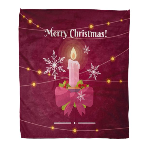 HATIART Throw Blanket 50x60 Inches Cartoon Colorful on Red Garland