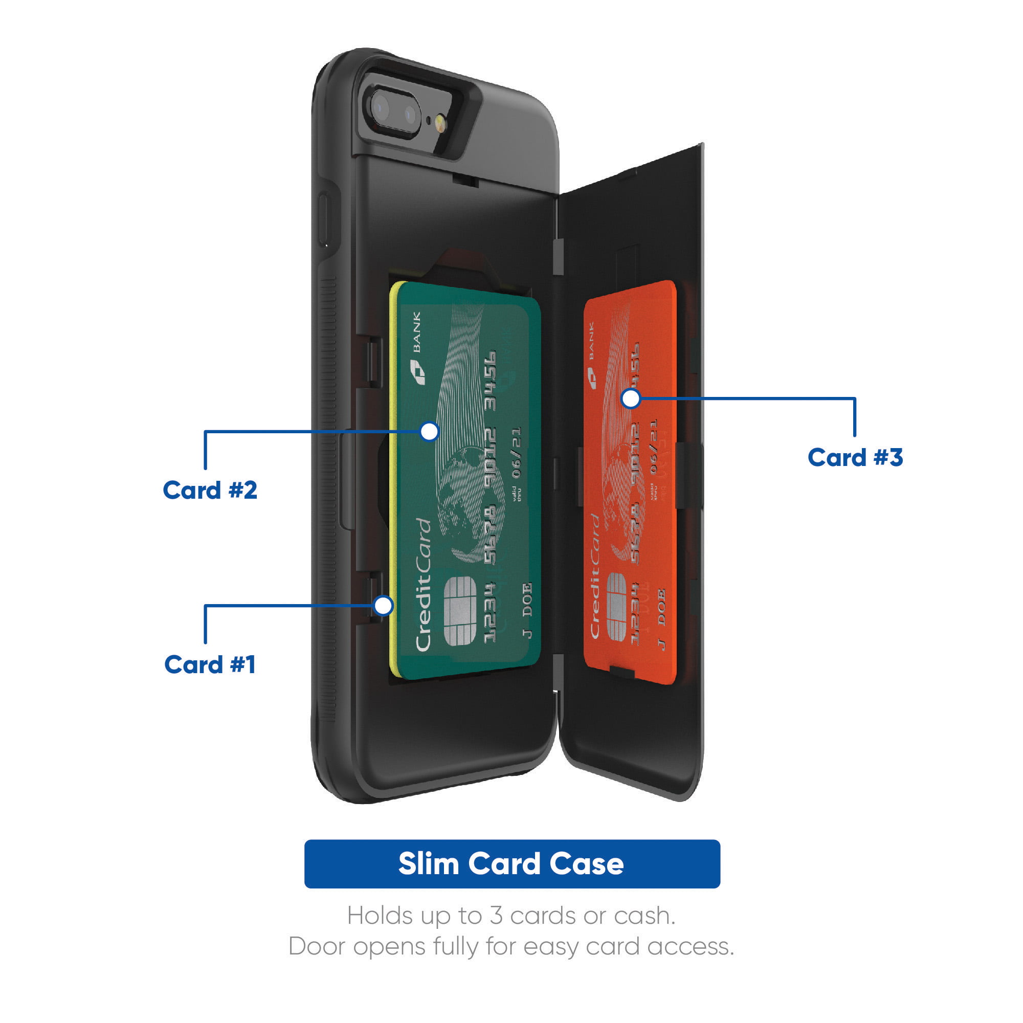 スマートフォン/携帯電話 スマートフォン本体 onn. Slim Card Case for iPhone 6, iPhone 6s, iPhone 7, iPhone 8 