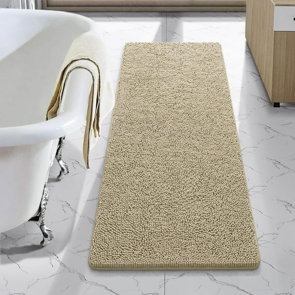 Alfombra de baño LOCHAS Luxury Shaggy, 122 x 43 cm, color beige