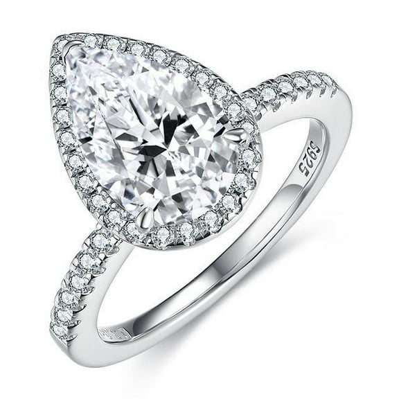 2.5 Carat Full Moissanite Rings for Women S925 Sterling Silver D Color Moissanite Anniversary Ring for Wife Simulated Diamond Promise Ring Fiancee Lab Grown Diamond Travel Rings for Lady