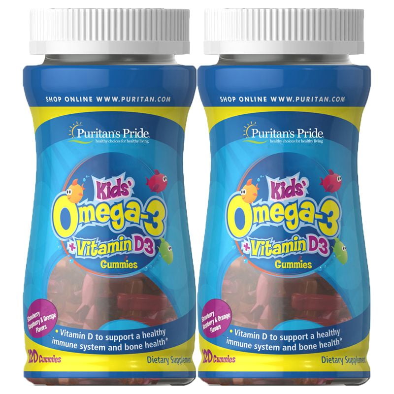Puritan's Pride Children's Omega 3, DHA & D3 Gummies (2 PACK) Walmart