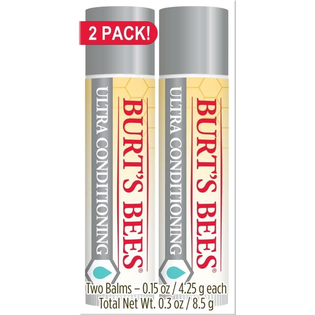 Burts Bees Paquete de 2 bálsamo labial ultra acondicionador 0.3 oz