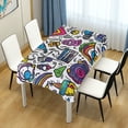 thumbnail image 4 of Yayeee Tablecloths 60" x 120" Rectangle Wrinkle Resistant Party Table Cover, White Doodle Pattern, 4 of 8
