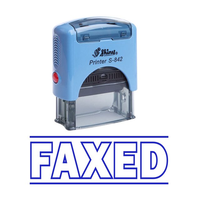 FAXED Self Inking Rubber Stamp Office Stationary Custom Shiny Stamp
