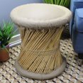 thumbnail image 4 of Natural Geo Tabouret d'Accent Moray - Faux Cuir Beige, 4 of 5