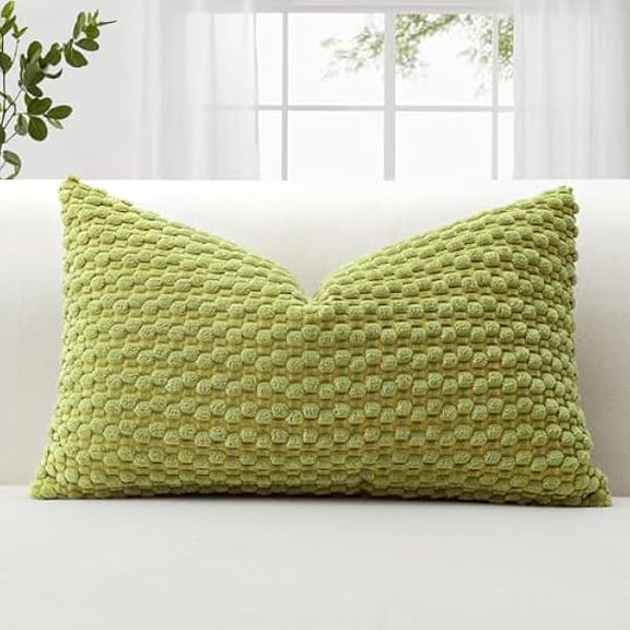 Eryueer Corduroy Soft Cushion Covers 40x60 cm Decorative Throw Pillow Covers with 3D Bubble Texture Cushion Case for Couch Sofa Bedroom Soft Pillowcase for Home Decor (Green)