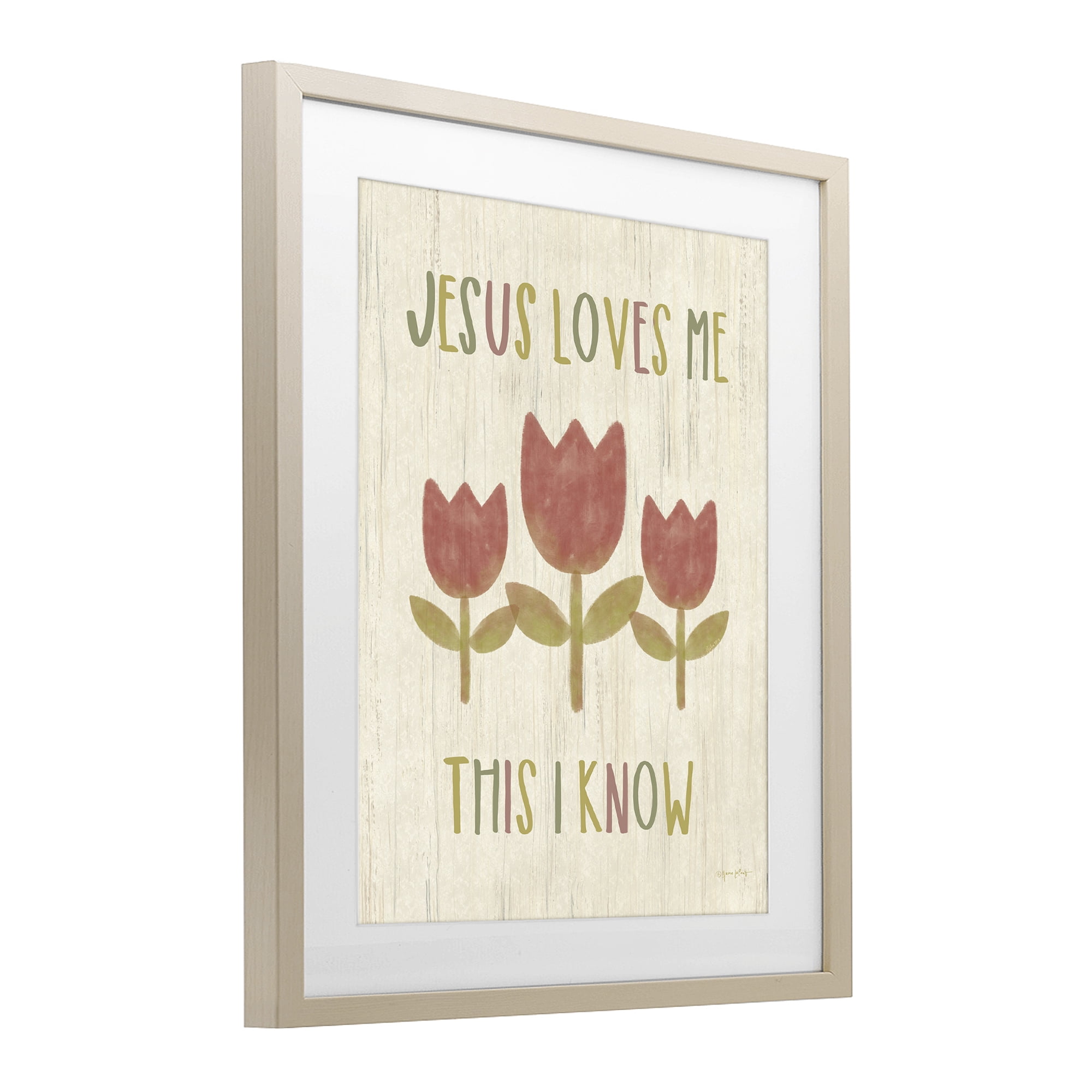 Stupell Industries Jesus Loves Me This I Know Birch Framed Print Under Glass, design by Annie LaPoint