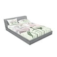 thumbnail image 2 of Ambesonne Flower Fitted Sheet & Pillow Sham Set, Pink Rose Tulip Abstract, Full, White, 2 of 2