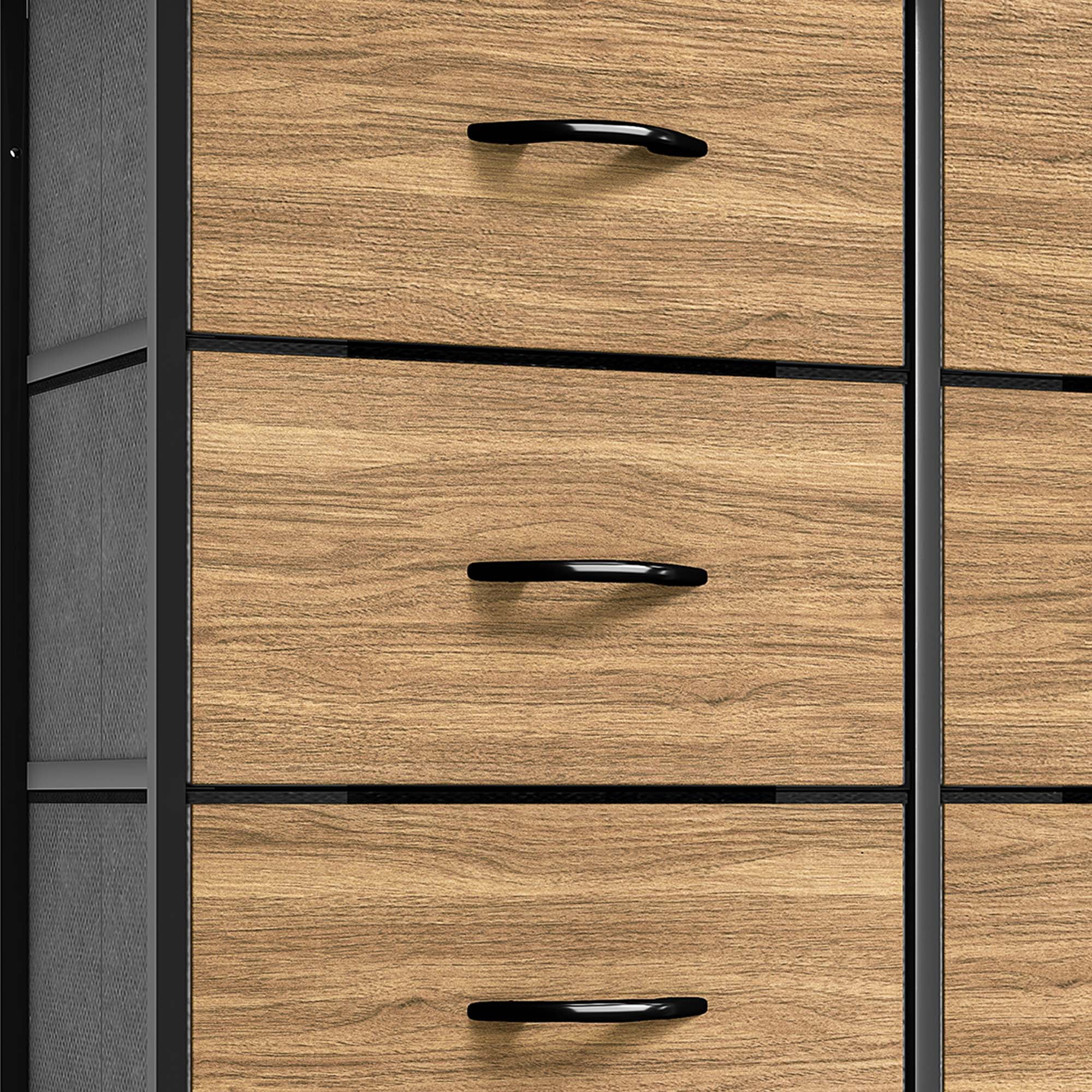 Uforic 8 Drawer Dressers for Fabric Chest of Drawers Storage Dressers for Living Room Burlywood Grain