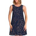 thumbnail image 1 of Fotbe Navy Dark Blue Vestido de Verano sin Mangas para Mujer – Vestido Midi Línea A, Estilo Camiseta Floral, Vestido Playero Casual y Fluido, 1 of 7