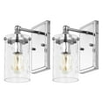 thumbnail image 4 of SAFAVIEH Jobie LED Chrome Iron Wall Sconce with Clear Shade, Set of 2, 4 of 10