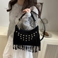 thumbnail image 3 of XINXIAOO Women's Retro Messenger Bag with Fringe & Studs, Casual Crossbody Shoulder Purse for Daily Use, 3 of 6