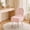 Pink,Faux Fur, variant on Modern Vanity Stool with Backrest, Square Ottoman with Hidden Storage, Soft Soft Fleece Fabric, Makeup Chair for Bedroom or Living Room