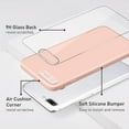 thumbnail image 2 of Case for iPhone 7 Plus iPhone 8 Plus, Slim Soft Liquid Silicone Phone Case with Tempered Glass Back Fashion Hand Strap Shockproof TPU Bumper Cover - Sand Pink, 2 of 15