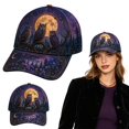 thumbnail image 2 of 3D Halloween Embroidered Baseball Cap,Three Owl Night Sky Design Adjustable Sun Hat for Unisex,for Fall Halloween Holiday Party Outdoor Daily Wear, 2 of 4