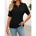 thumbnail image 3 of EASYBRA Women Cable Knit Sweater Polo Collar Loose Fit Pullover Casual Wear Cotton Polyester, 3 of 7