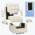 thumbnail image 5 of Domusensus Power Recliner Chair with USB Port, Adjustable Electric Recliner with Tool-Free Assembly, Teddy Fleece, Heat Insulation & Side Pockets, Beige White, 5 of 9