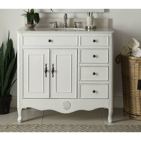 38 Benton Collection Daleville Antique White Shabby Chic Bathroom