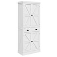 Oneinmil 72" Pantry Storage Tall Kitchen Pantry with Farmhouse Barn Doors for Kitchen