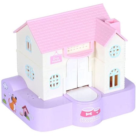 Doghouse Money Bank, Funny Electric Automatic Stealing Coin Bank Piggy Bank Toy Doggy Saving Box for Kids with Sound and Light Effects (Pink)
