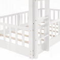 thumbnail image 6 of Twin Size Solid Pine Bunk Bed with Slide and Ladder, White, for Bedroom, 6 of 18