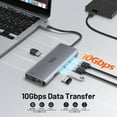 thumbnail image 5 of USB C Docking Station Dual Monitor Laptop Docking Station Triple Display USB C Hub Dual HDMI Adapter to 2 HDMI, VGA, 10Gpbs USB 3.1, USB 2.0, 100WPD, RJ45, Audio for Dell/Lenovo/Hp, 5 of 8