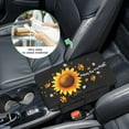 thumbnail image 5 of Renewold Sunflower Paw Car Center Console Cover Scratch Resistant Armrest Seat Box Cover with Organizer Pockets Console Lid Protector Cushion Fit for Most Cars Vehicles SUVs, You Are My Sunshine, 5 of 9