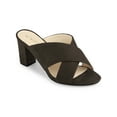 thumbnail image 1 of BLISSFUL STEP Sandales pour Femmes Talons Blocs Mules à Brides Croisées Sandales à Enfiler Café 8,5, 1 of 7